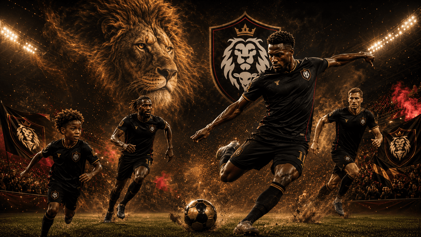 Lion of Judah FC players on the pitch in Charlotte